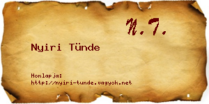 Nyiri Tünde névjegykártya